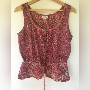 Anokhi 100% cotton block print tank blouse